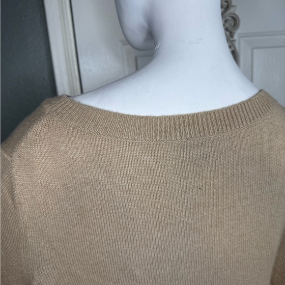 Talbots Womens Taupe Rhinestones Wool/Cashmere Blend Crew Neck Sweater. - Picture 9 of 11
